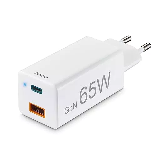 Hama USB-C-Ladegerät 65W, Schnellladegerät mit Quick Charge 3.0 und Power Delivery