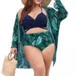 Hanna Nikole Damen Push-Up Badeanzug mit Bauchkontrolle und V-Ausschnitt