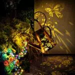 Solar Gießkanne Lampe mit Fairy Star Shower Deko - Wasserdichte Metall Solarlampen für Außen mit Ständer