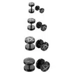 OIDEA Punk Rock Vintage Creolen Ohrringe Set Huggie Piercing 6mm 8mm 10mm 12mm