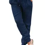 Damen Sommerhose aus Baumwolle und Leinen - Bequeme Freizeithose mit geradem Bein