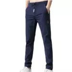 Sommerhose Herren Loose Fit Freizeithose aus Baumwolle mit Tunnelzug und Taschen - Dunkelgrau