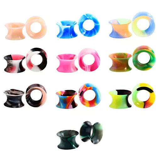 HuaCan Silikon Tunnel Set Flexibel Klassisch Double Flared Tunnel Plug Unisex