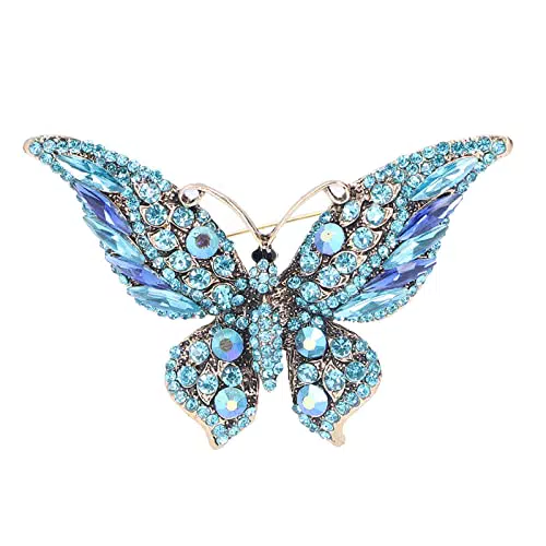 Hztyyier Strass Schmetterling Brosche - Glänzende Kristall Dekoration für Frauen