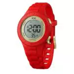 ICE-WATCH Digitale Armbanduhr für Jungen und Unisex - Rot/Gold