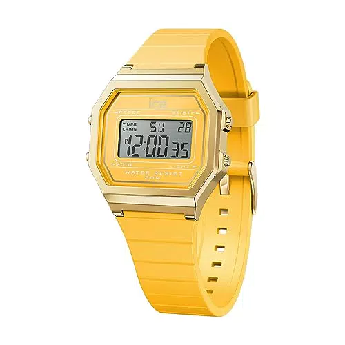 Ice-Watch Damenuhr mit Plastikarmband - ICE digit retro - Ananas Orange