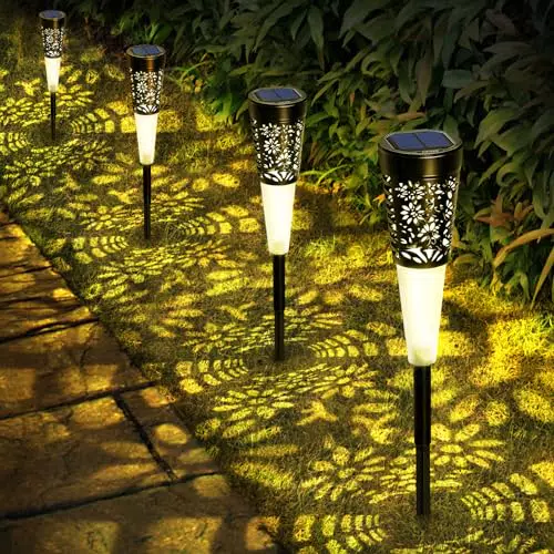 Solar Gartenleuchten mit warmweißen LEDs für Außenbereiche - IP65 Wetterfest