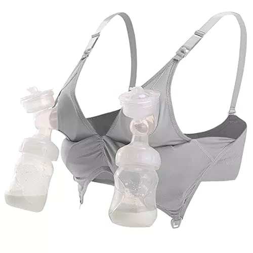 iloveSIA Pump BH Still BH Abpumpen BH Ohne Bügel Milchpumpe BH Nursing Bra Pump Schwarz L
