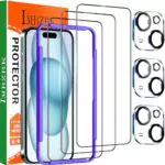Panzerglas Schutzfolie für iPhone 15 - Vollbildabdeckung mit Kameraschutz