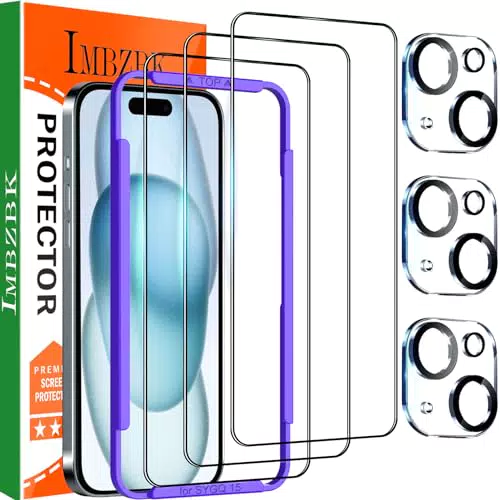 Panzerglas Schutzfolie für iPhone 15 - Vollbildabdeckung mit Kameraschutz