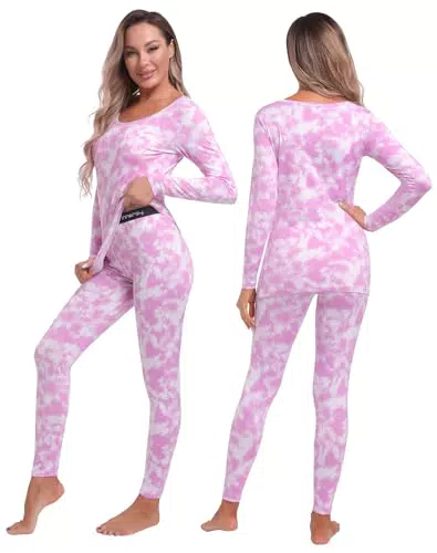 INNERSY Thermounterwäsche Damen Winter Skiunterwäsche Set Warm Thermo Oberteil und Hose Lang