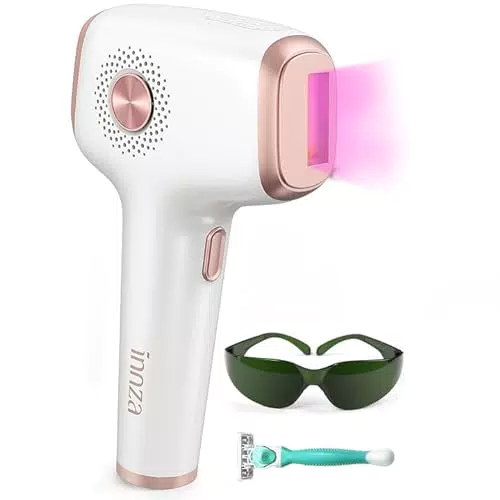 Laser Haarentfernung INNZA mit Eiskühlsystem und 9 Energiestufen - IPL Gerät für Frauen und Männer, Körper und Gesicht.