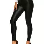 INSTINNCT Damen High Waist Leggings aus Kunstleder - Skinny Treggings