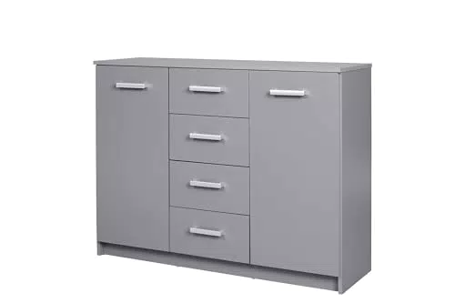 Inter Link Kommode Elenzio 2T4 - Modernes Sideboard mit 4 Schubladen und 2 Türen
