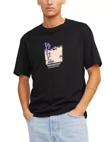 JACK & JONES Herren T-Shirt mit Rundhalsausschnitt, bedruckt