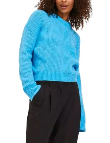 JACK & JONES Damen Pullover mit Fluffy Crew Neck - JXEMBER