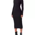 JACK & JONES Damen JXFOREST STR LS Rib Dress - Langes Kleid