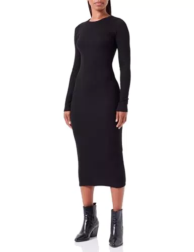 JACK & JONES Damen JXFOREST STR LS Rib Dress - Langes Kleid