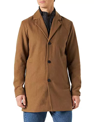 JACK&JONES Men's JJTOMMY Insert Wool Coat Jacket, Navy Blazer/Detail:Check