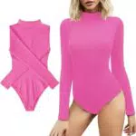 Jetjoy Langarm Bodysuit Rollkragen Body Shaper Bauchweg Shapewear