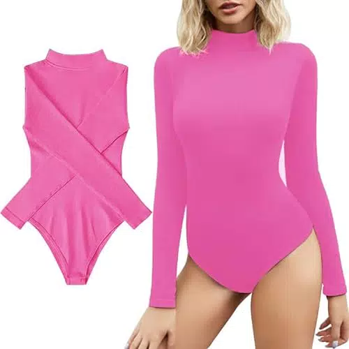 Jetjoy Langarm Bodysuit Rollkragen Body Shaper Bauchweg Shapewear