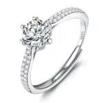 Verlobungsring Damen Silber 925 mit Cubic Zirkonia - Glänzender Silberring für Frauen