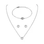 JewelryWe Damen Schmuckset Edelstahl Lebensbaum Anhänger