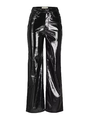 Damen JJXX Hose aus Kunstleder, Schwarz, Größe S
