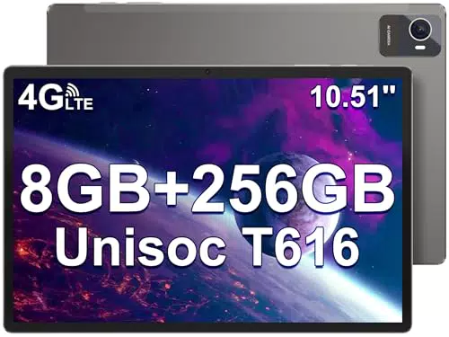 Jumper Tablet 10,5 Zoll, Android 12, Octa-Core T616, 8GB RAM, 256GB ROM, 4G LTE