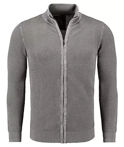 KEY LARGO Herren Strickjacke - Modell World Jacket - Grau