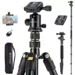 K&F Concept Kamera Stativ - Leichtes Aluminium Tripod mit Handyhalterung und Fernauslöser