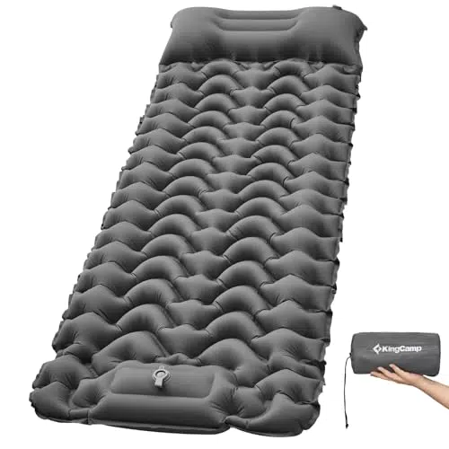 KingCamp Selbstaufblasende Camping-Isomatte mit Fußpumpe für Outdoor-Aktivitäten