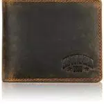 Klondike 1896 Caleb Herren Geldbörse aus Leder - Schwarzes Querformat - Geldbeutel für Männer
