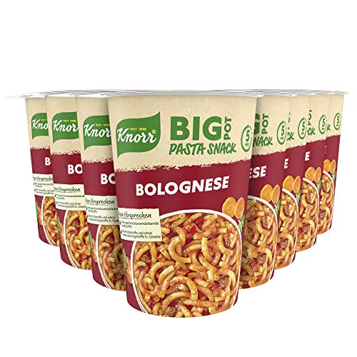 Knorr Big Pot Pasta Snack Bolognese – Schnelle Instant Nudeln in 5 Minuten