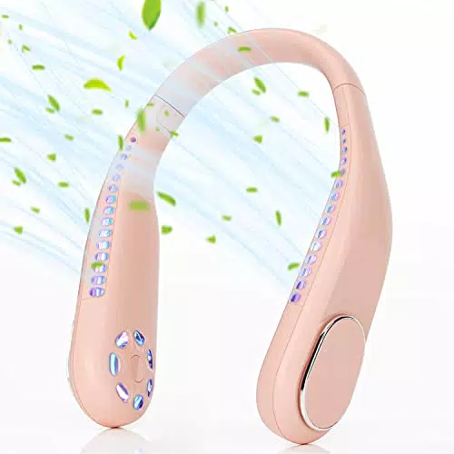Kternay Tragbarer Nackenventilator USB, Wiederaufladbar mit 3 Geschwindigkeiten