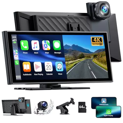 Lamto Autoradio mit Apple Carplay, Android Auto und 4K Dashcam, 9,26 Zoll