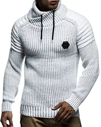 "Leif Nelson Herren Strickpullover mit Schalkragen in Regular Fit"