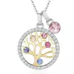 LEKANI Lebensbaum Halskette aus 925 Sterling Silber für Damen - Schmuck Geschenk für Frauen