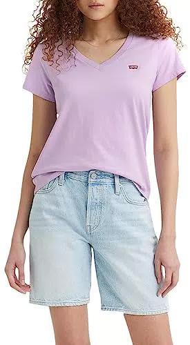 Levi's Damen Perfect V-Neck T-Shirt,Purple Rose