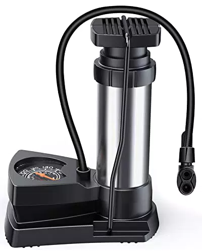 Lifelf Fahrradpumpe mit Manometer – Mini, tragbar, für alle Ventile