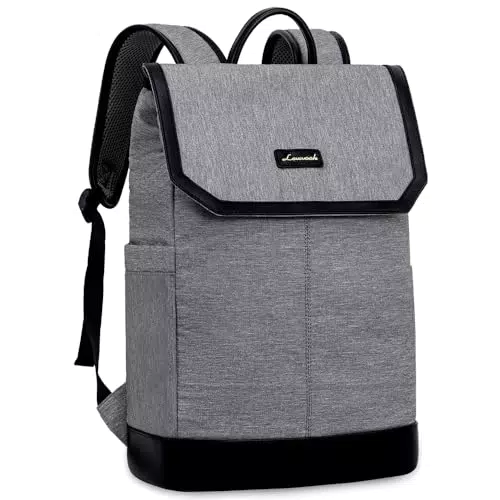 LOVEVOOK Rucksack Damen Herren, Laptop Schulrucksack Wasserdicht, Tagesrucksack Modern, Schultasche Cityrucksack Groß, Backpack Elegant für Business Uni Reise - Schwarz