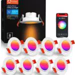 Einbaustrahler LED Spot Dimmbar - Smart RGBWW Schwenkbar Ultra Flach 5W LED Einbauleuchten - Decken Einbauleuchte Kompatibel mit Alexa/Google Home