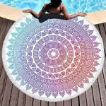 Mandala Strandtuch Rund mit Quasten für Strand Yoga - 150cm