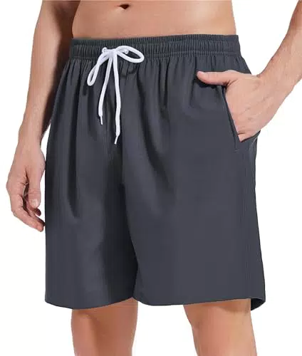 LYRIKER Badeshorts Herren mit Reißverschlusstaschen und Meshfutter, atmungsaktiv