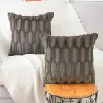 Madizz Kissenbezüge Set - Sanfter Plüsch - Dekorativ und Luxuriös - Für Sofa und Schlafzimmer - Quadratisch 30x30 cm - Taupe Stil