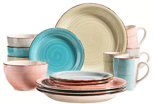 MÄSER Bel Tempo II Vintage Geschirr Set - Handbemaltes Keramik Kombiservice