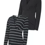 MAMALICIOUS Damen Langarmshirt Mia, Schwarz