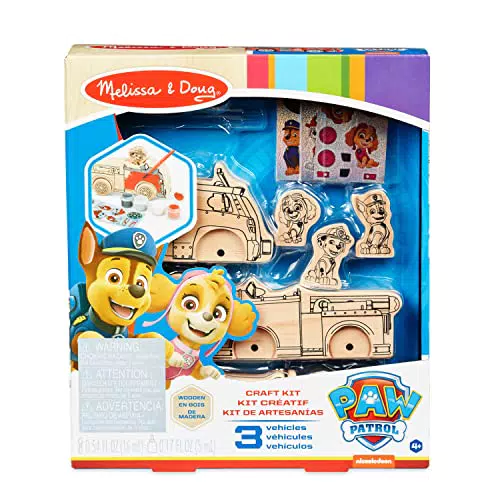 Melissa & Doug Paw Patrol Holz Mal- und Bastelset | Fahrzeuge und Kinderspielzeug