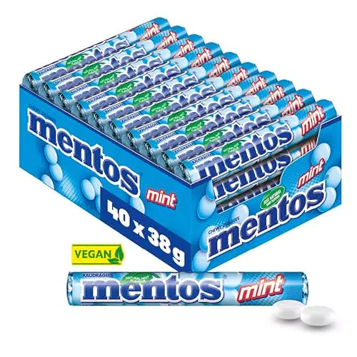 Mentos Dragees Erdbeere-Mix, süß-saure Frucht-Bonbons