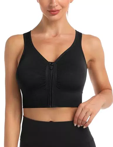 Migcaput Damen Sport BH mit starkem Halt und abnehmbaren Brustpolstern für Yoga und Fitness